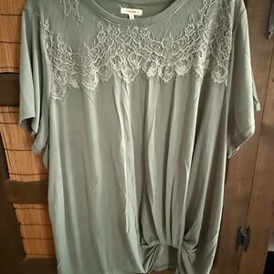 Maurices 3XL Sage Green Lace Accent Tee